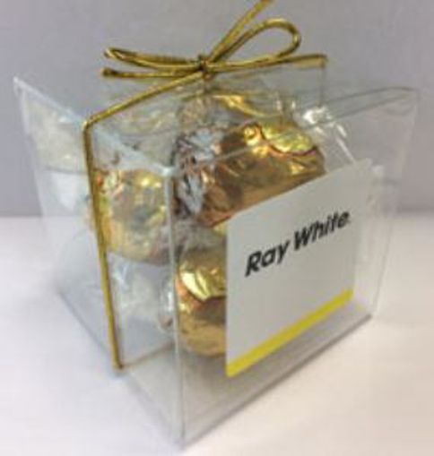 Picture of 5  Lindt Chocolates  in Cube with Bow