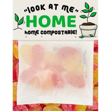 Picture of ECO Sour Peach Hearts  50g BILLBOARD CARD